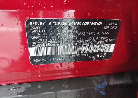 2023 Mitsubishi Outlander Ralliart S-Awc/Se 2.5 S-Awc/Se Black Edition S-Awc/Se Special Editiont S-Awc из США, поврежденный, VIN JA4J4UA89PZ012765